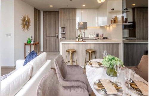Khlong Toei Nuea Apartment | 超豪華阿索克公寓可入住 4 人,面積 80 平方米,方便前往大皇宮地鐵站 BTS
