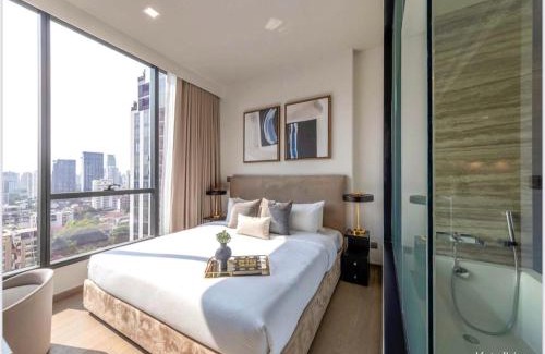 Khlong Toei Nuea Apartment | 超豪華阿索克公寓可入住 4 人,面積 80 平方米,方便前往大皇宮地鐵站 BTS