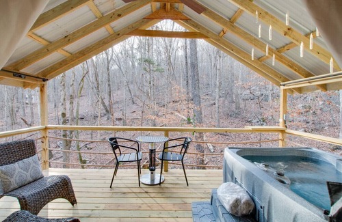 Groveoak RV Rental | #12 Launch Pad Luxury Glamping Tent Space Theme