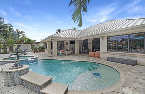 Riverside Park House | 144' New River Dock DT! Sailfish Pool, Hot Tub, Pontoon & Fire Lounge Luxury!
