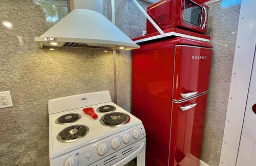 Clyde Resort | 1950's themed couples caboose on a bison ranch. Pet-Friendly!