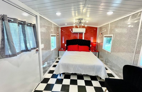 Clyde Resort | 1950's themed couples caboose on a bison ranch. Pet-Friendly!