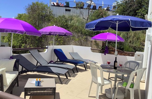 Alpouvar Apartment | 1st Floor apt, extra large South facing balcony, 2 bed/bath + Air Con + Wifi