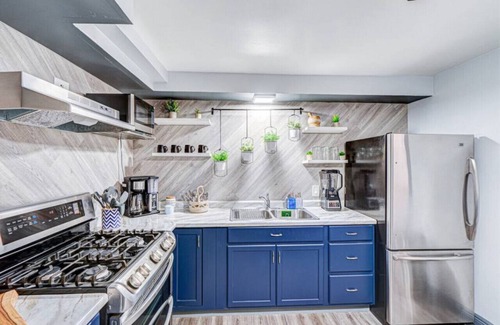 Elmwood Park Apartment | 2BR Sleeps 7 King Bed Prime Location