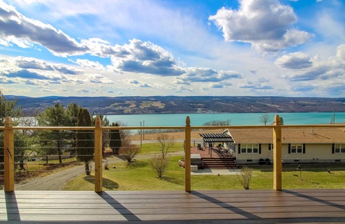 Burdett Apartment | 2nd-floor studio w/Seneca Lake views, spacious deck, full kitchen, gas grill