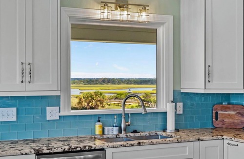 Oak Island House | 2nd Row Beach Home with views of beach and river on Oak Island, with heated pool