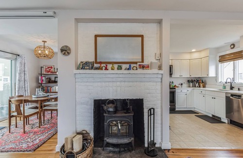 Clinton House | 3BR beach house. Steps from private beach. Gardens, wraparound porch. Quiet St.
