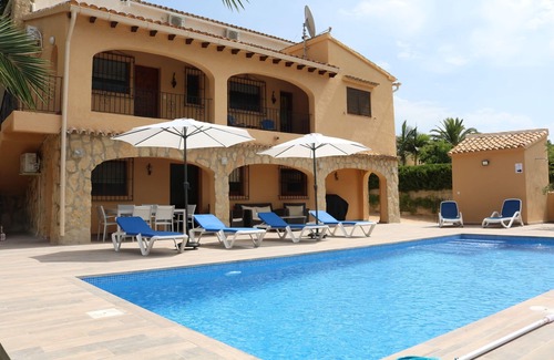 Moraira Ski Chalet | 4 bedroom villa at 300 m from Moraira with pool, garage, AA, internet, .