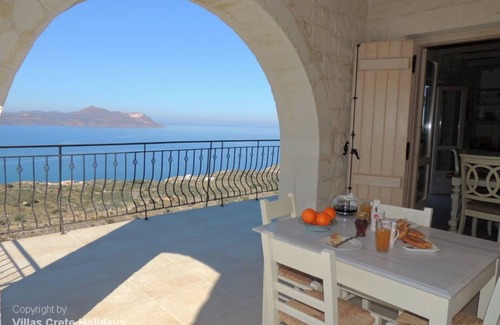Apokoronas Villa | A charming 3 bedroom stone villa w/privacy, private pool & fantastic sea views.