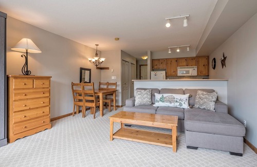 Silver Star Mountain Apartment | Affordable Fully Equipped Creekside Studio - Shared Hot Tub and Laundry
