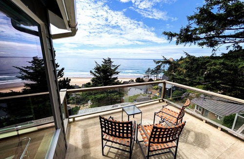 Oceanside House | Airy Beach Home with Two Decks, Ocean Views - Close to Beach Access