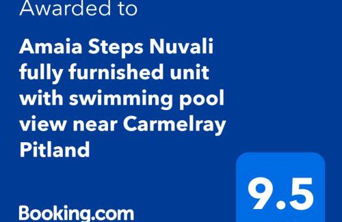 Canlubang Apartment | Amaia Steps Nuvali fully furnished unit with swimming pool view near Carmelray Pitland