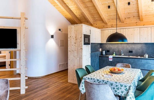 Mareo Apartment | Apartment "Les Ciases Chalets Dolomites Apt 3" with Private Balcony, Shared Sauna & Wi-Fi