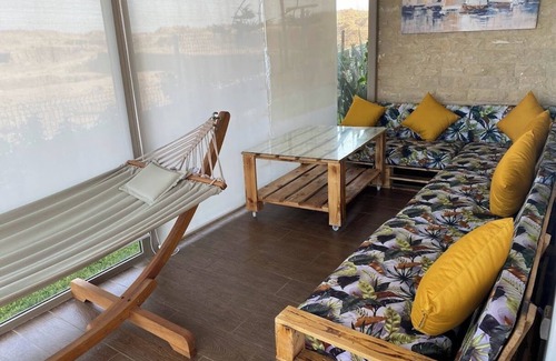 Ameur Apartment | Apartment in Prestigia plage des nations with garden and direct access to the sea.