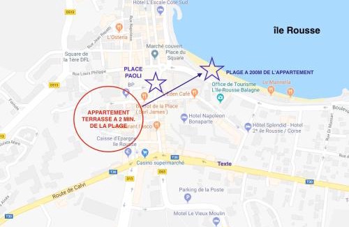 L'Ile-Rousse Apartment | APPART CLIMATISE/TERRASSE A 2 MIN DE LA PLAGE