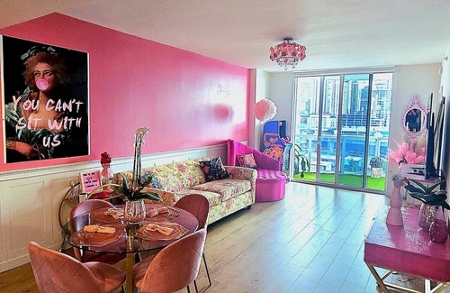 Edgewater Condo | BarB&B A Pink Paradise Awaits