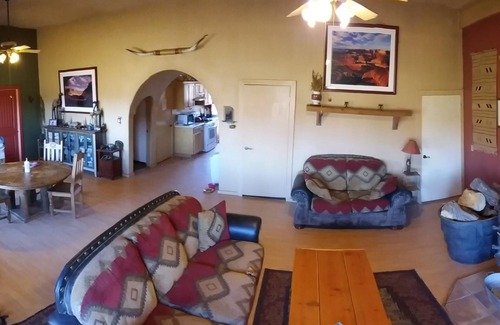 Moab Cabin | Base Camp Adventure Lodge, King Bed, View of River