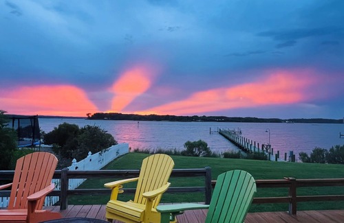 Reedville House | Bay Front home in Reedville with heated pool, playground, and game room
