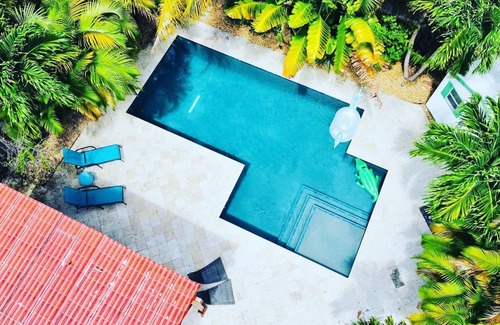 Dania Beach Villa | Beachside Bliss Lush Private Pool, BBQ, King Bed
