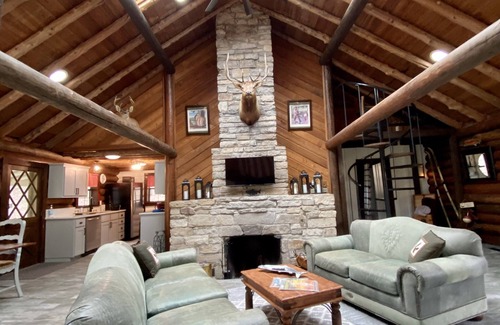 Garfield House | Beaver Lake Log Cabin, Lakefront on 6 Private Acres, 6 Person Hot Tub & Firepit