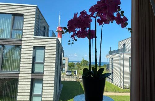 Marienleuchte Apartment | BeltBlick Fehmarn - moderne Ferienwohnung mit Meerblick und Sauna - Neubau