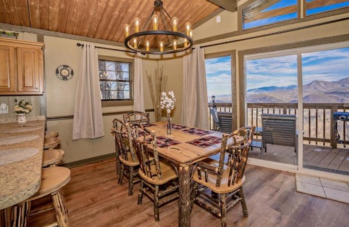 Chalet Village Ski Chalet | BEST VIEWS OF DOWNTOWN LIGHTS ANAKEESTA MT LECONTE TRAM SKY BRIDGE SKI HOT TUB