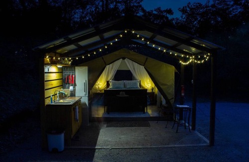 Mid America Apartment | Black Fox Den: A Woodland Glamp - Heated Tent!