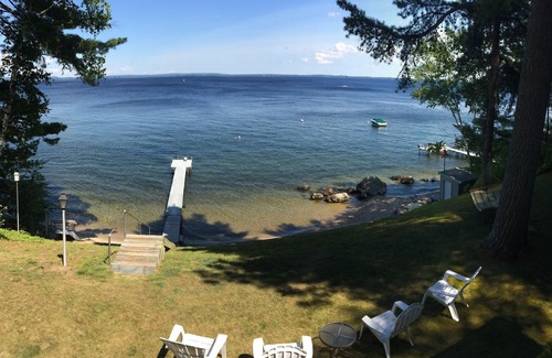 Sebago House | Breathtaking Views, Amazing Waterfront Lakehouse, 100' of Private Sandy Beach!