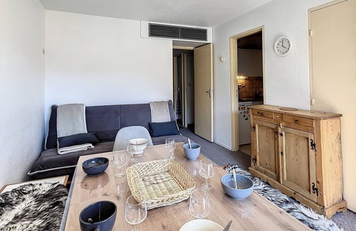 Le Corbier Apartment | Bright 2-Room Apartment with Balcony & Ski-In/Ski-Out Access