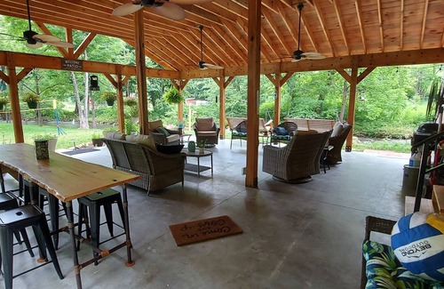 Flag Pond Cabin | Cabin is 1 mile off I-26 along side S Indian Creek, which is stocked with trout.