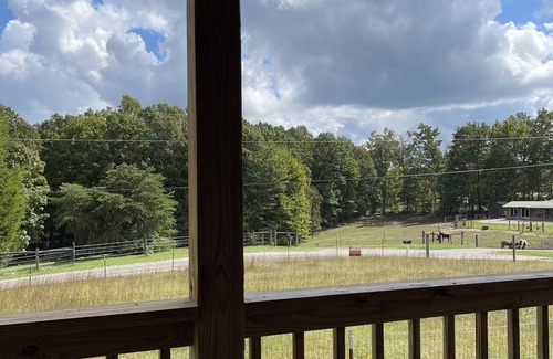 Jamestown Cabin | Cabin on 6 acres with horse barn. Pasture and Woodland views. Trailheads abound.