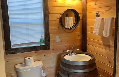 Avinger Cabin | Cabin w covered parking near Lake O' Pines/Avinger