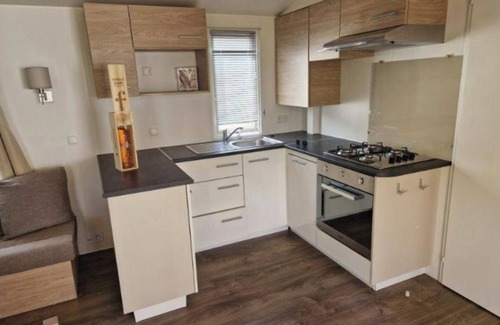 Serignan RV Rental | Caravan 'Mobilhome 8pers Les Sables Du Midi' with Private Terrace, Wi-Fi and Air Conditioning