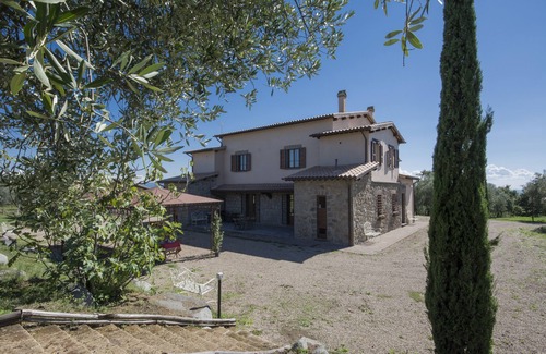 Montefiascone Villa | Casale degli Ulivi: country villa with pool, terrace and fireplace