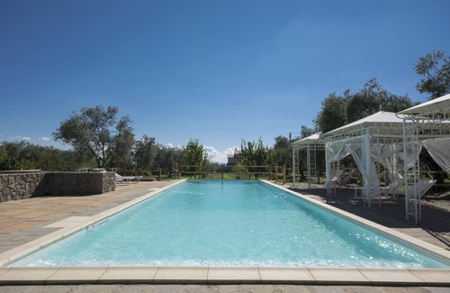 Montefiascone Villa | Casale degli Ulivi: country villa with pool, terrace and fireplace