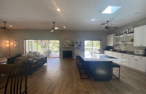 Nokomis House | Casey Key Oasis 3BR home on .75 acre w heated pool, boat dock, beach access