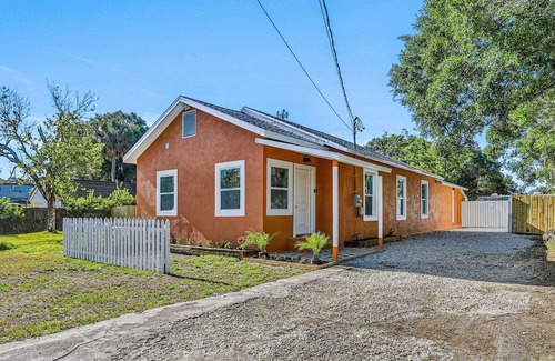 Palm River-Clair Mel House | Centrally located home with a full kitchen, board games, and central AC
