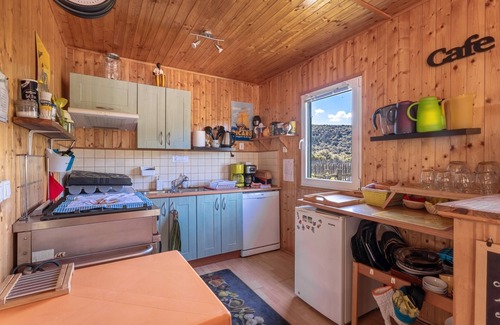 Rouffiac-des-Corbieres Ski Chalet | Chalet 'Japon' with Mountain View, Shared Pool and Private Terrace