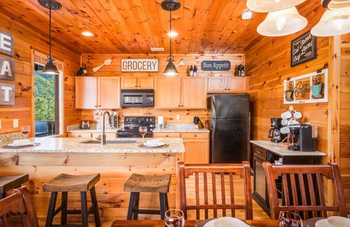 Chalet Village Cabin | Chalet Village Log Cabin with Mountain Views! Easy Access and Flat Parking!