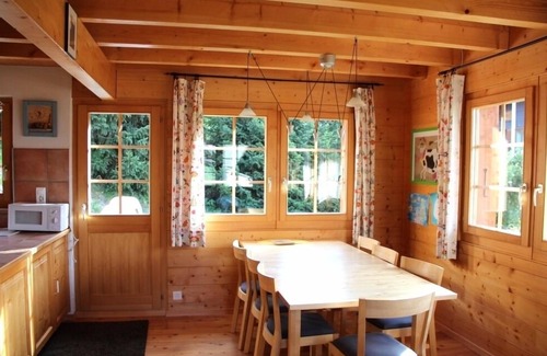 Saint-Luc Ski Chalet | Charming chalet for 8 people with a large terrace and a balcony with garden furniture.Interior : app