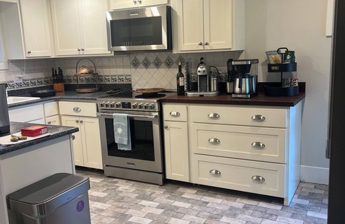 Lake Junaluska House | Charming Historic 1915 home fireplace, grill, & firepit near lake walking trail.