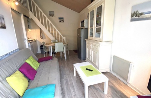 Les Sables d'Olonne Apartment | Charming T2 Mezzanine with Balcony, 700m from Beach, Well-Equipped, Calm Area