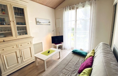 Les Sables d'Olonne Apartment | Charming T2 Mezzanine with Balcony, 700m from Beach, Well-Equipped, Calm Area