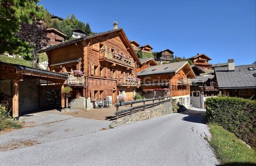 Grimentz Apartment | Comfortable studio for 2 people, living room with 2 beds, kitchen area with dishwasher, shower-WC, s
