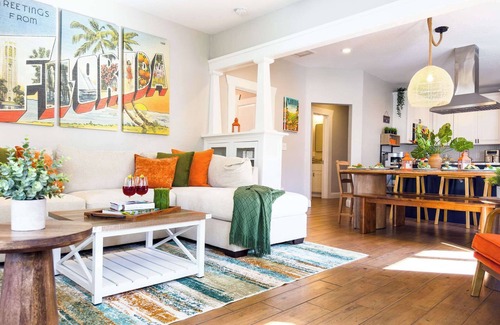 South Seminole Heights House | Cozy Bungalow with Private Hot Tub and Fire pit