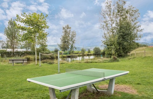 Weiler-Simmerberg RV Rental | Cozy Caravan “Camping Stellplatz Nr. 43” with Mountain View, Garden Area & WiFi; Parking Available