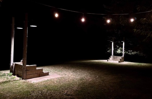 Nordland RV Rental | Cozy glamping tent on Marrowstone Island nestled in a breathtaking apple orchard