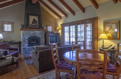 Tamarack Cottage | Cozy Living Room w/ Stone Fireplace | POMA Lift Access | Private Hot Tub & Patio