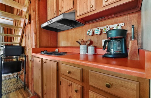 Mesick Cottage | Cozy Log Cabin on 1 Acre