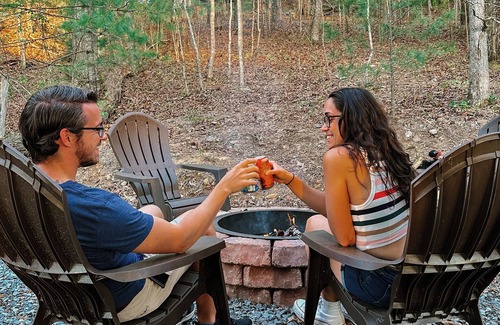 Morganton Cabin | Cozy Treehouse w/Hot Tub, Fire Pit, Steps to Blue Ridge Lake, Dog Friendly